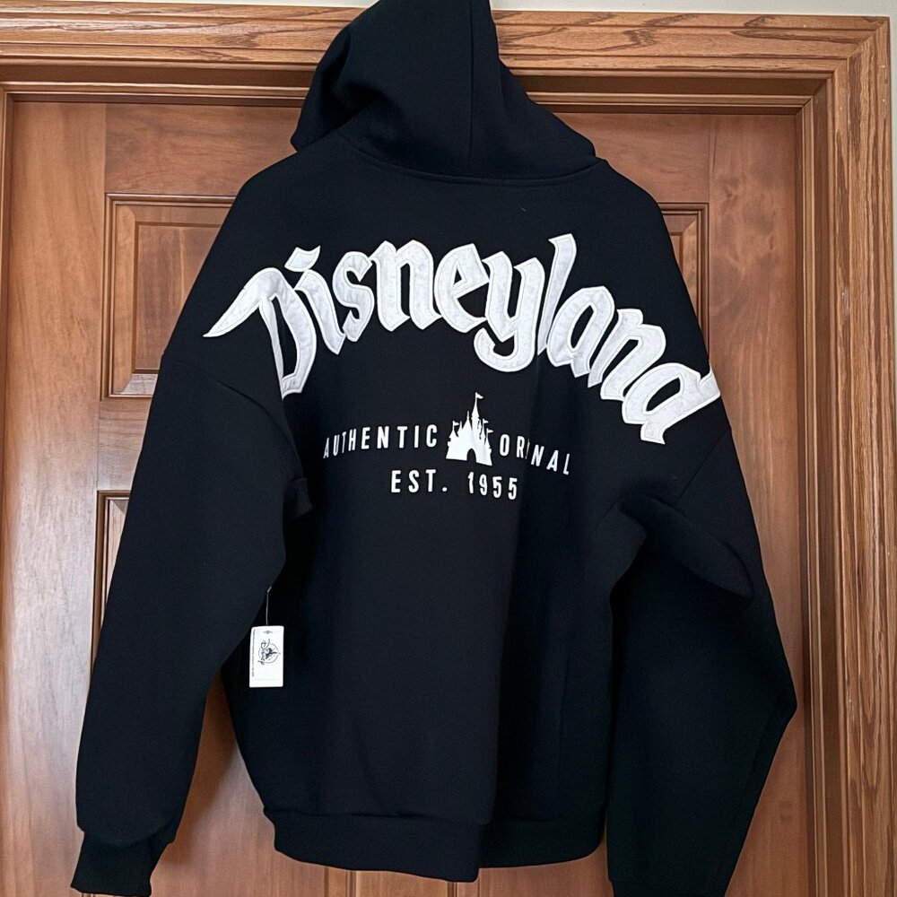NWT DIsneyland zip-up hoodie black sz Large